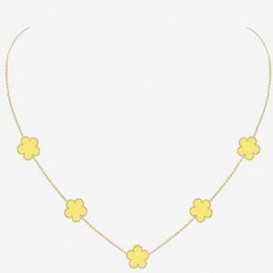 Stainless Steel Yellow Clover Necklace